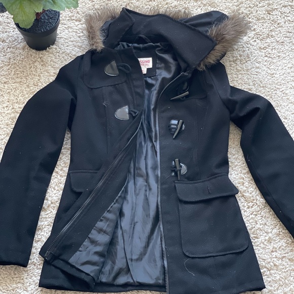 Mossimo Supply Co. Jackets & Blazers - Mossimo Black Coat with faux fur!!!!